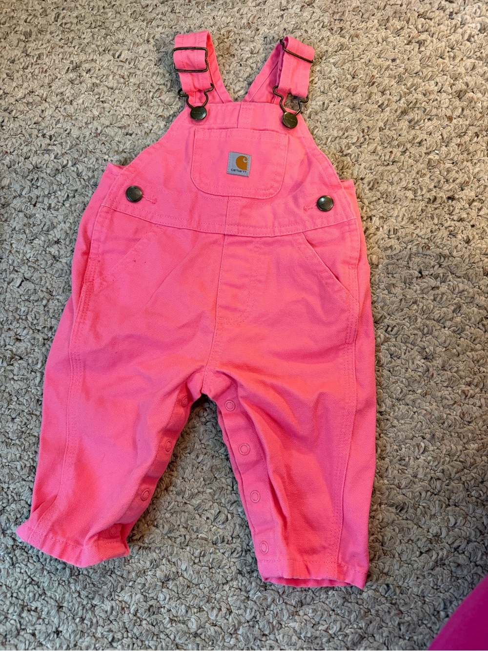 Carhartt Bright Pink Toddler Overalls